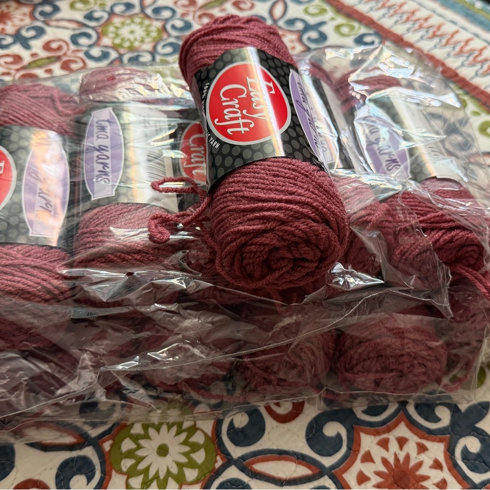 Easy Craft Dried Rose Yarn Bundle Lot of 12 Skeins (4 Lots Avail!)